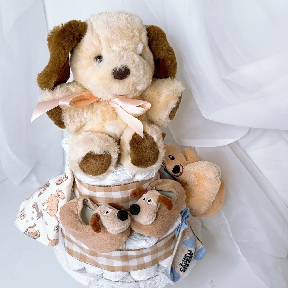 Puppy Diaper Cake, Baby Shower Gift